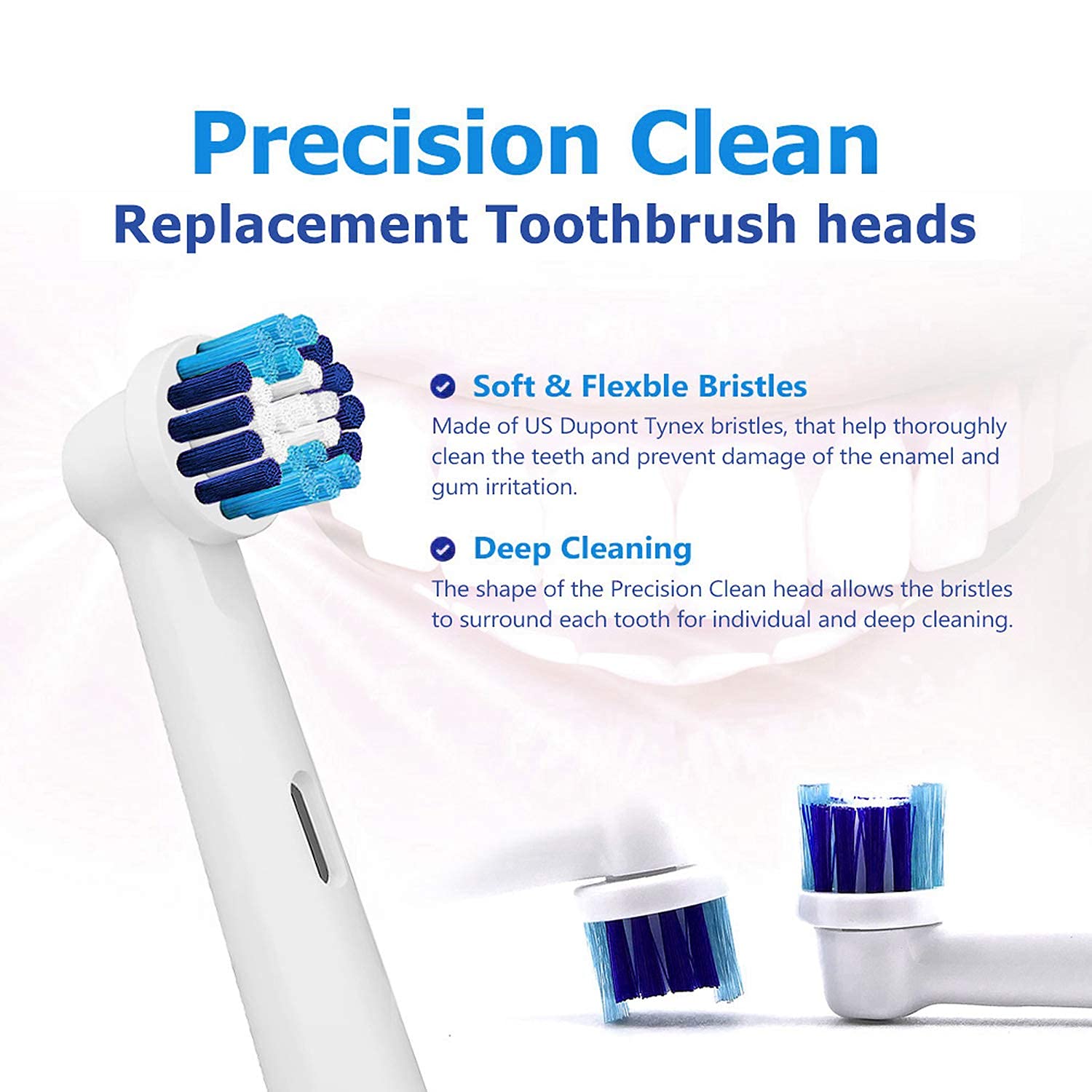 MAYCREATE 4 Pack Oral B Electric Tooth Brushes,Compatible Precision Clean Refills for Braun Oral B Professional Care 500 600 1000 2000 2500 3000 5000 7000 and More Electric Toothbrushes MAYCREATE 4 Pack Oral B Electric Tooth Brushes,Compatible Precision Clean Refills for Braun Oral B Professional Care 500 600 1000 2000 2500 3000 5000 7000 and More Electric Toothbrushes